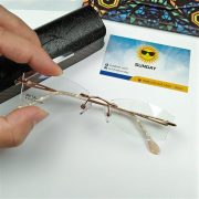 Gọng kính cận không viền Sunday đá V35