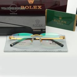 Alternative view of Gọng kính cận khoan titanium mạ vàng 18k rolex TT26