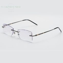 Alternative view of Gọng khoan không viền titanium đính đá puritan TTD02