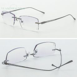 Alternative view of Gọng khoan không viền titanium đính đá piterson TTD04