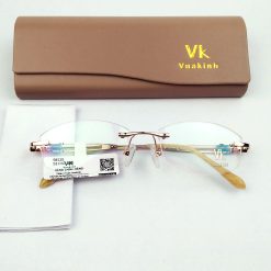 Alternative view of Gọng kính cận không viền gắn đá lục bảo VK-1