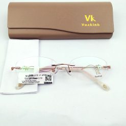 Alternative view of Gọng kính cận không viền càng đính ngọc lục bảo VK-3