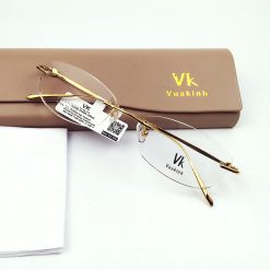 Alternative view of Gọng kính cận titan không viền hoa anh đào mạ vàng 18k VK-7