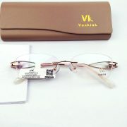 Gọng kính cận không viền gắn kim cương VK-2