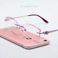 Alternative view of Gọng kính cận khoan titanium nữ VD199