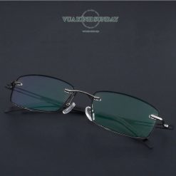 Alternative view of Gọng kính cận khoan không viền titanium càng đôi VD182