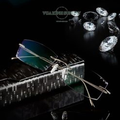 Alternative view of Gọng kính cận khoan không viền titanium VD184