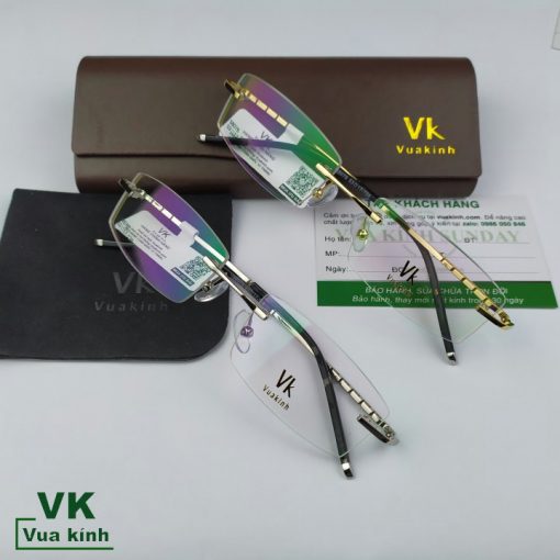 Gọng kính cận khoan không viền ziczac VK71