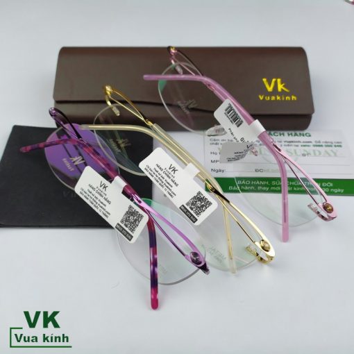 Gọng kính cận khoan không viền VK80