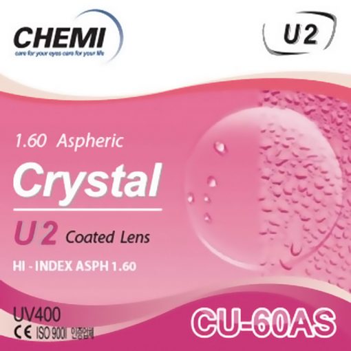 Tròng Chemi 1.61ASP Crystal U2 coated CU-60AS