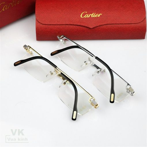 Gọng kính cận khoan Cartier Titanium bánh xe TT66